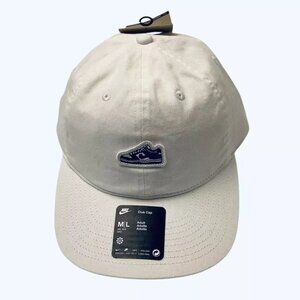 Nike Club Cap Hat Adult M/L Unstructured Dunk Low Patch Adult White Adjustable